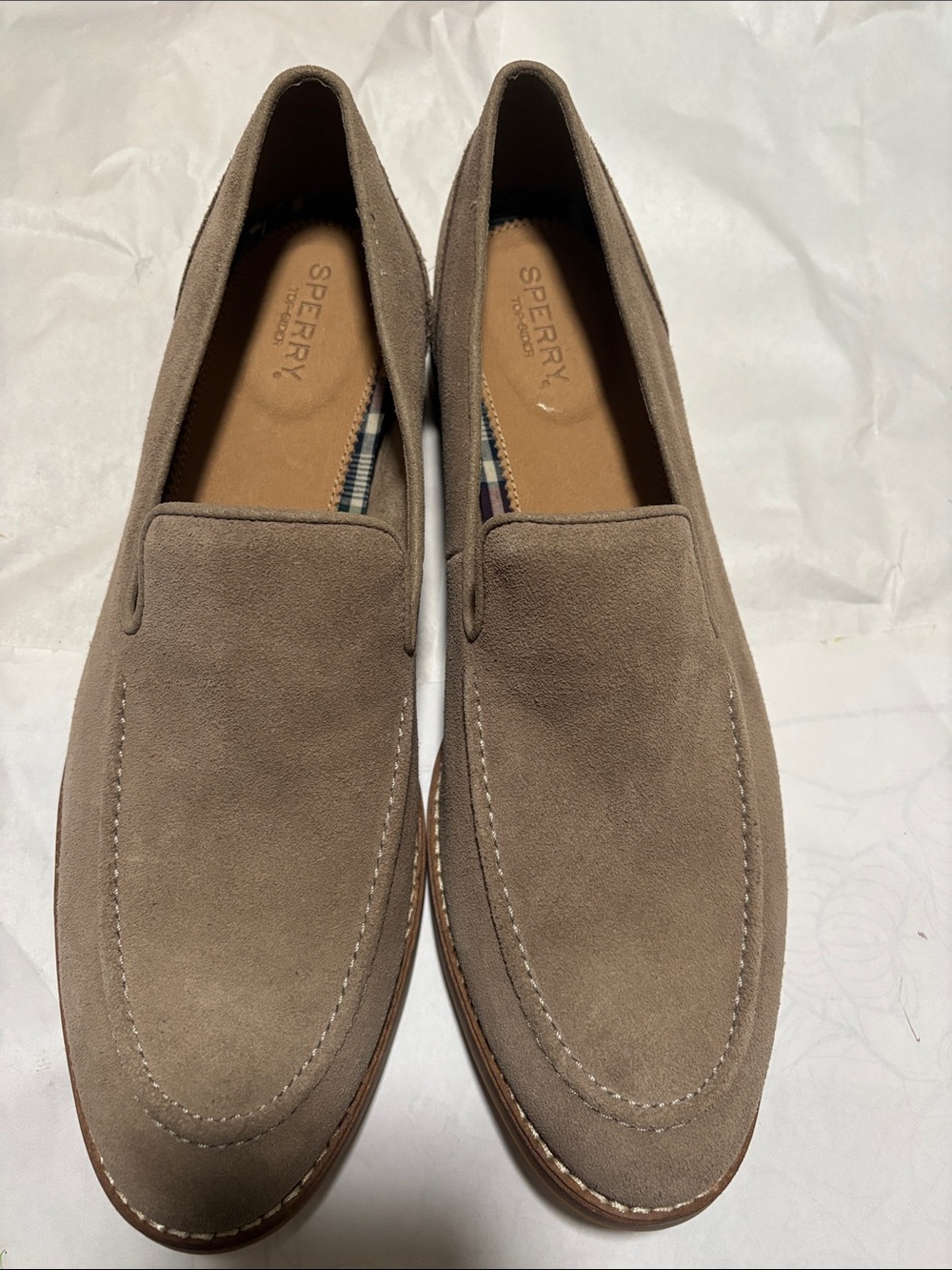 Sperry Women's Taupe Suede Slip-On Loafers